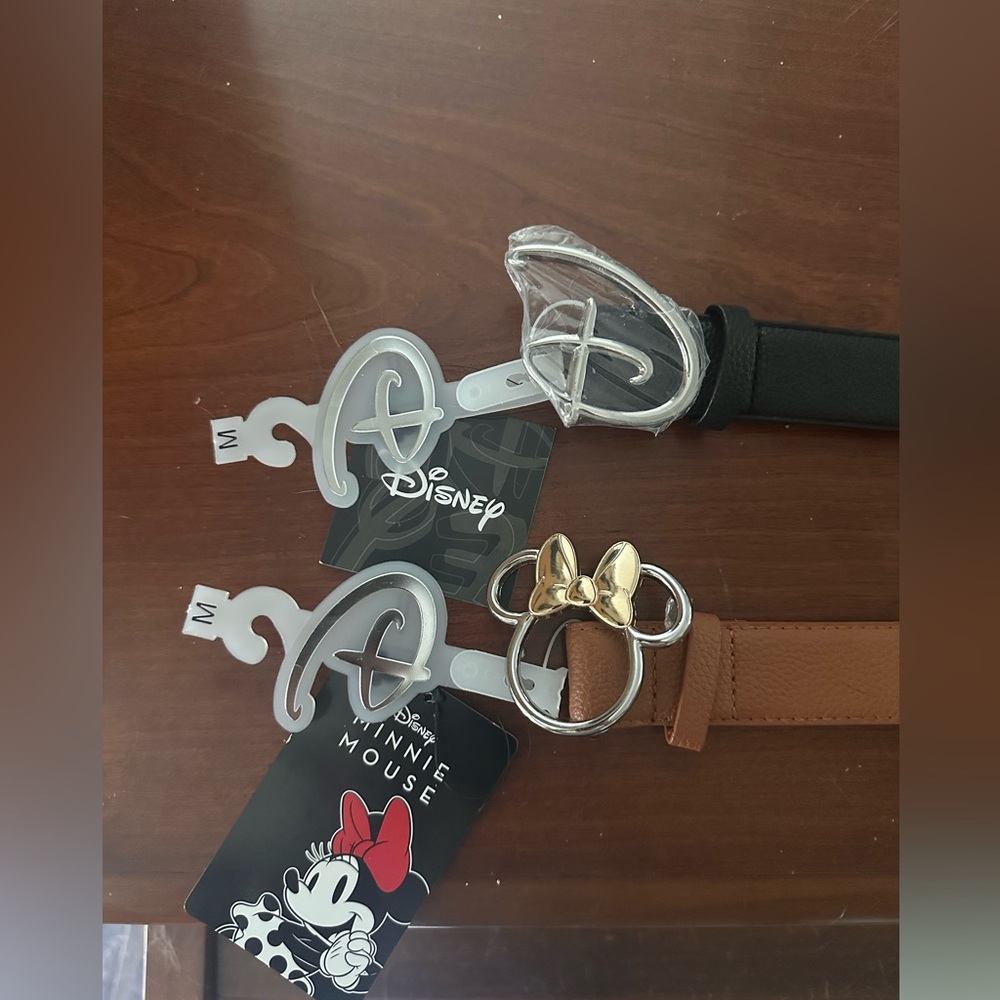 Black & Brown Pebbled Faux Leather Disney Belt